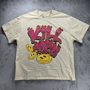 Kill Crew Shirt Mens Large Cream Happy Pills Short Sleeve Porrada Series Vol. 1